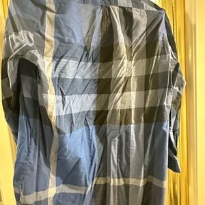Burberry Navy and Black Checkered Shirt